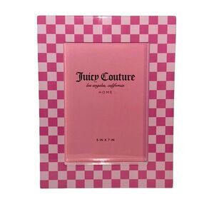 Juicy Couture Home Pink Checkerboard Print Stand Up Photo Picture Frame 5” x 7”